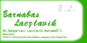 barnabas laczlavik business card